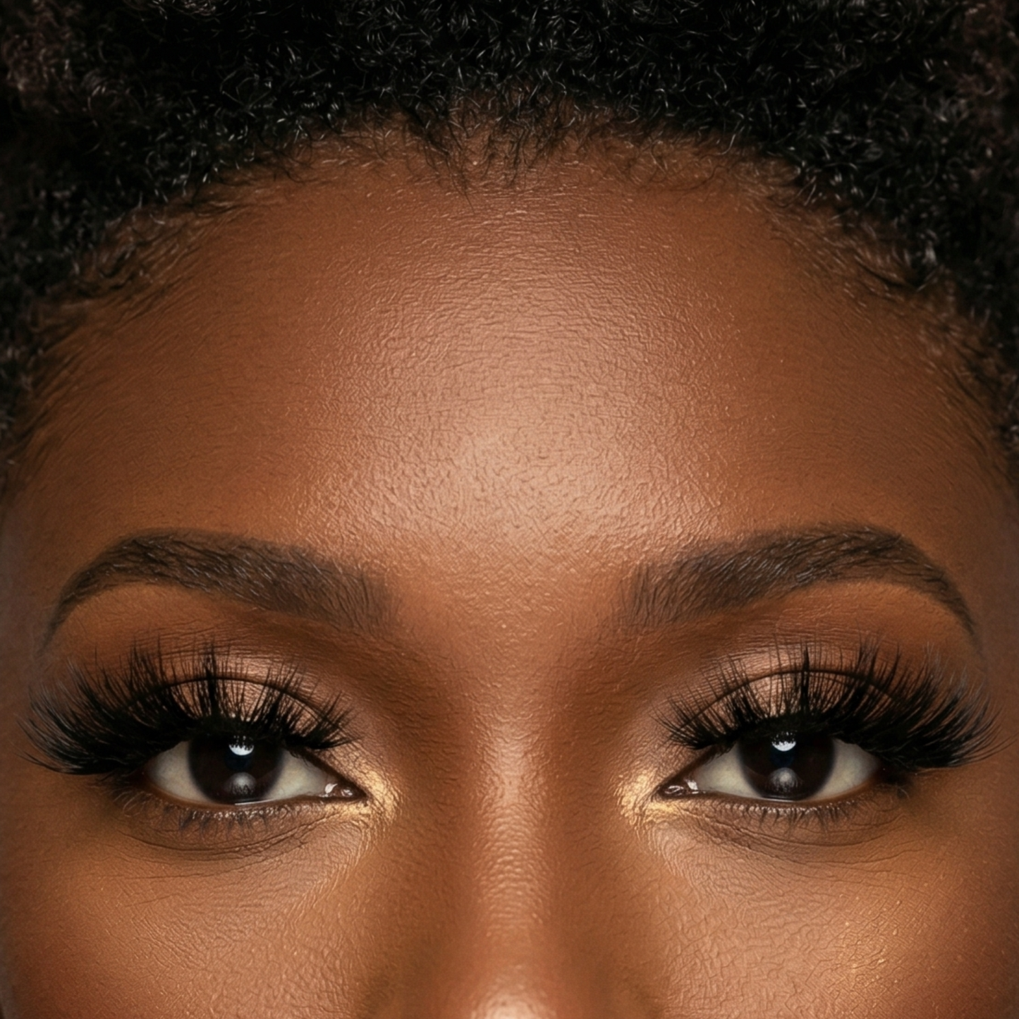 Close-up of a person's eyes with detailed makeup