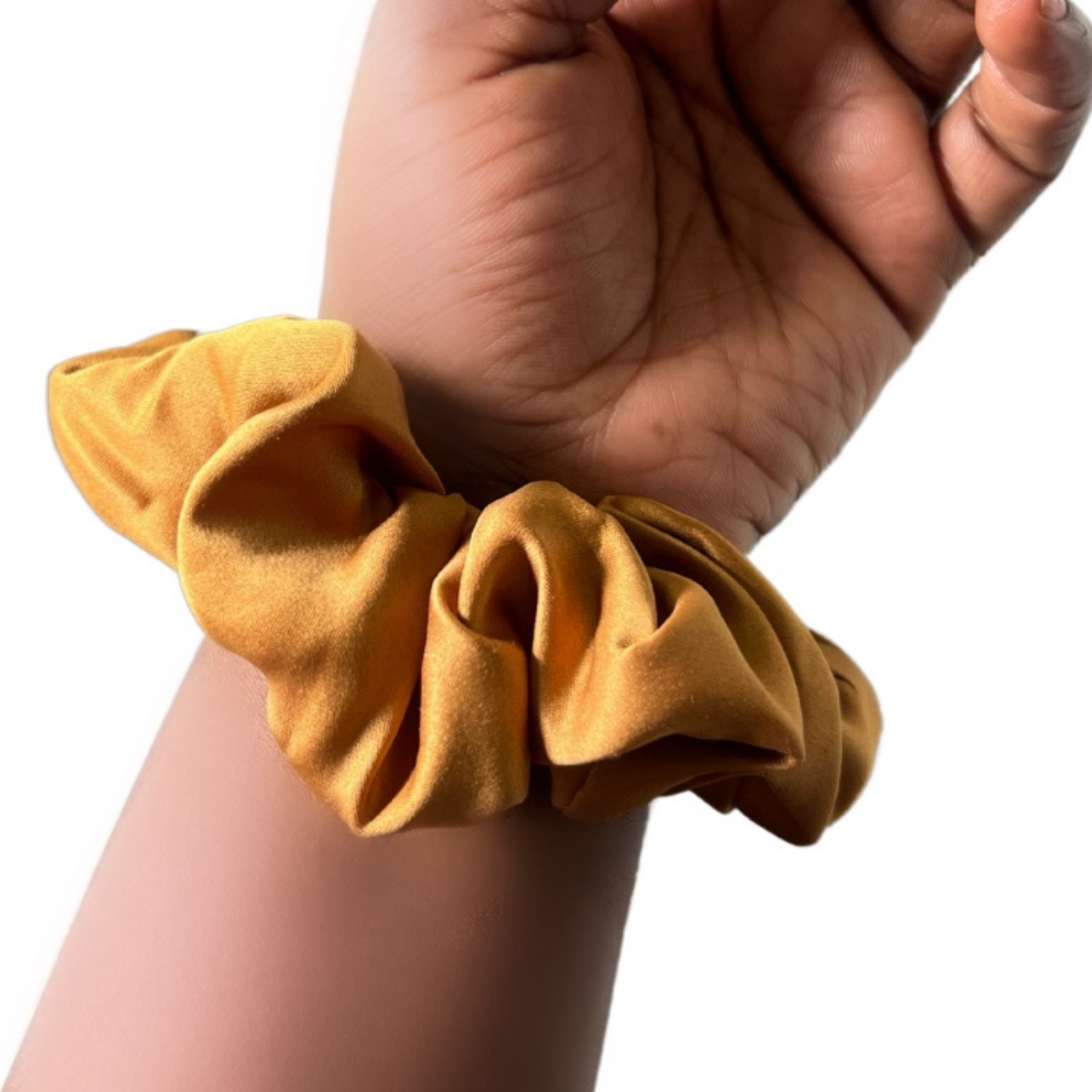 Golden Brown Satin Silk Scrunchie