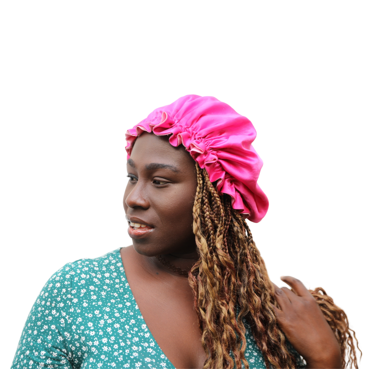 Hot & Baby Pink Reversible Hair Bonnet