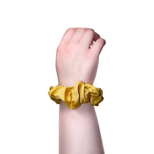 Mustard Satin Silk Scrunchie