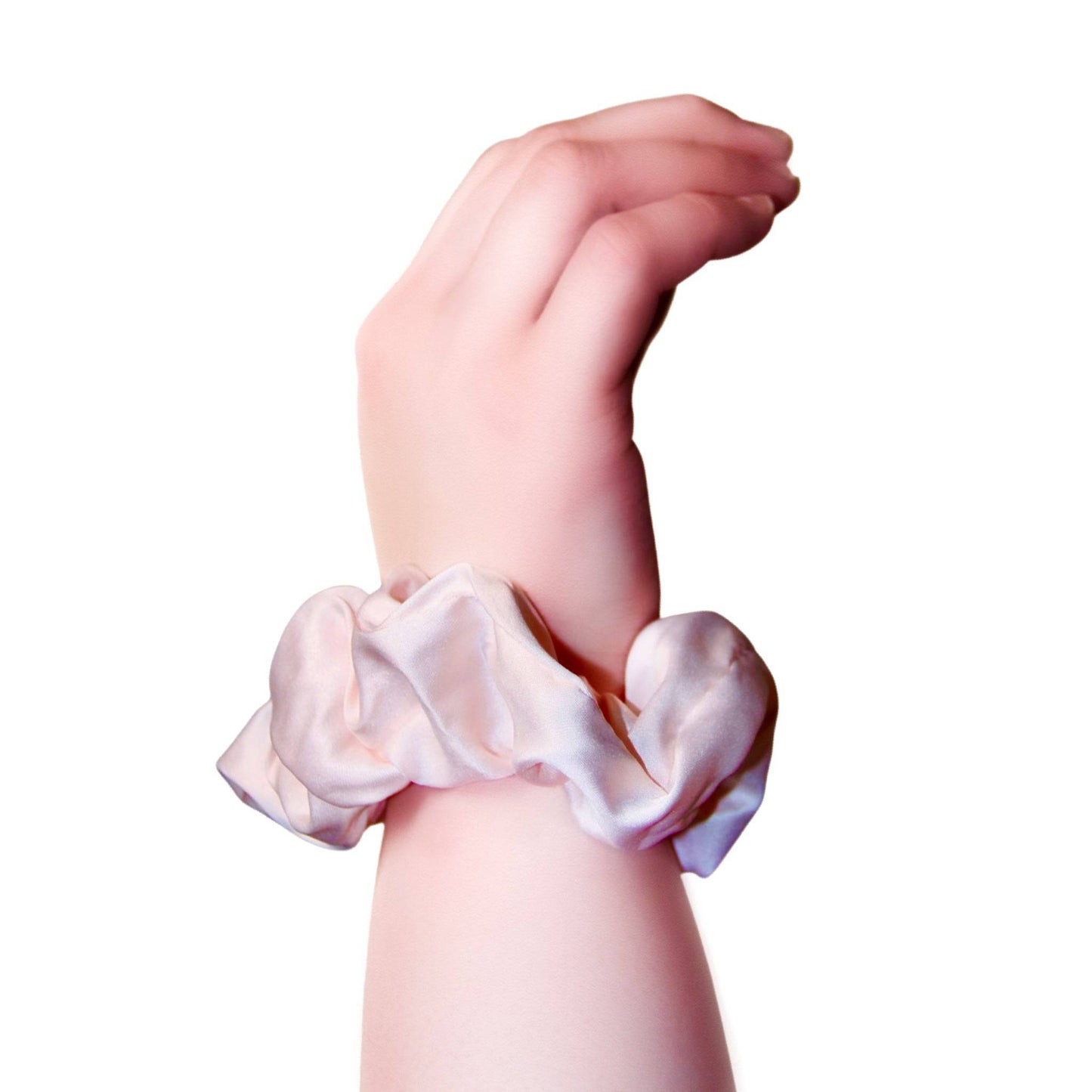 Nude Satin Silk Scrunchie