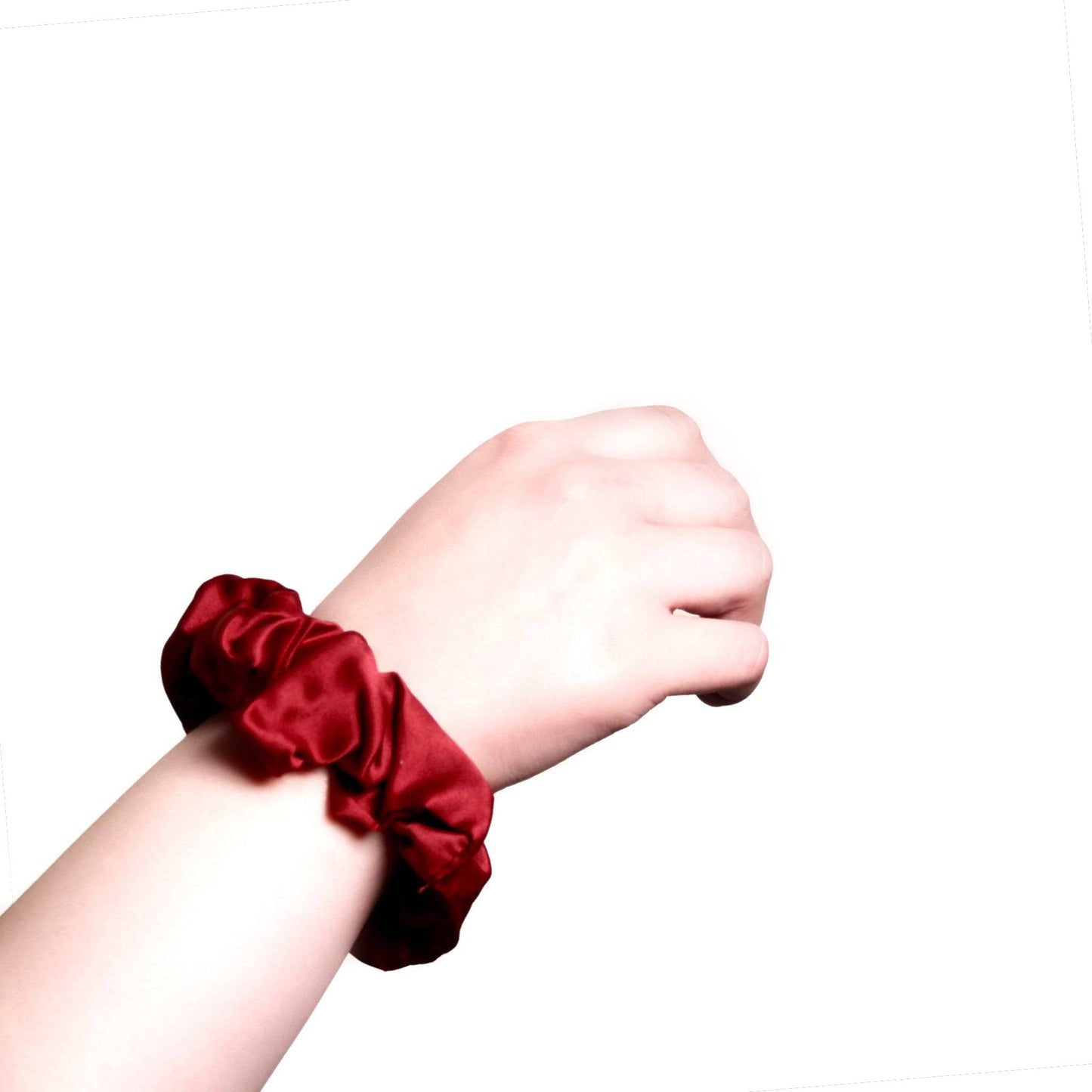 Red Wine Satin Silk Scrunchie