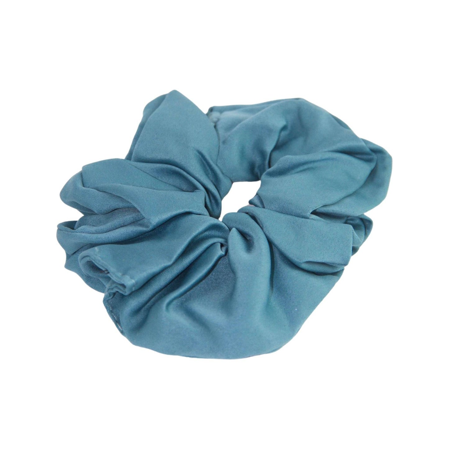 Stone Blue Satin Silk Scrunchie