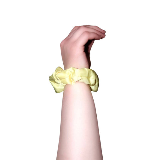 Yellow Mellow Satin Silk Scrunchie