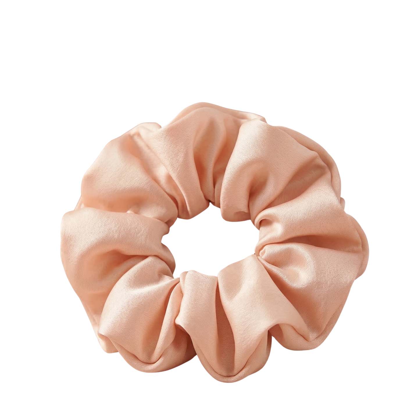 Lux Rose Satin Charmeuse Hair Scrunchie (Crease-Free) | ESANDOR
