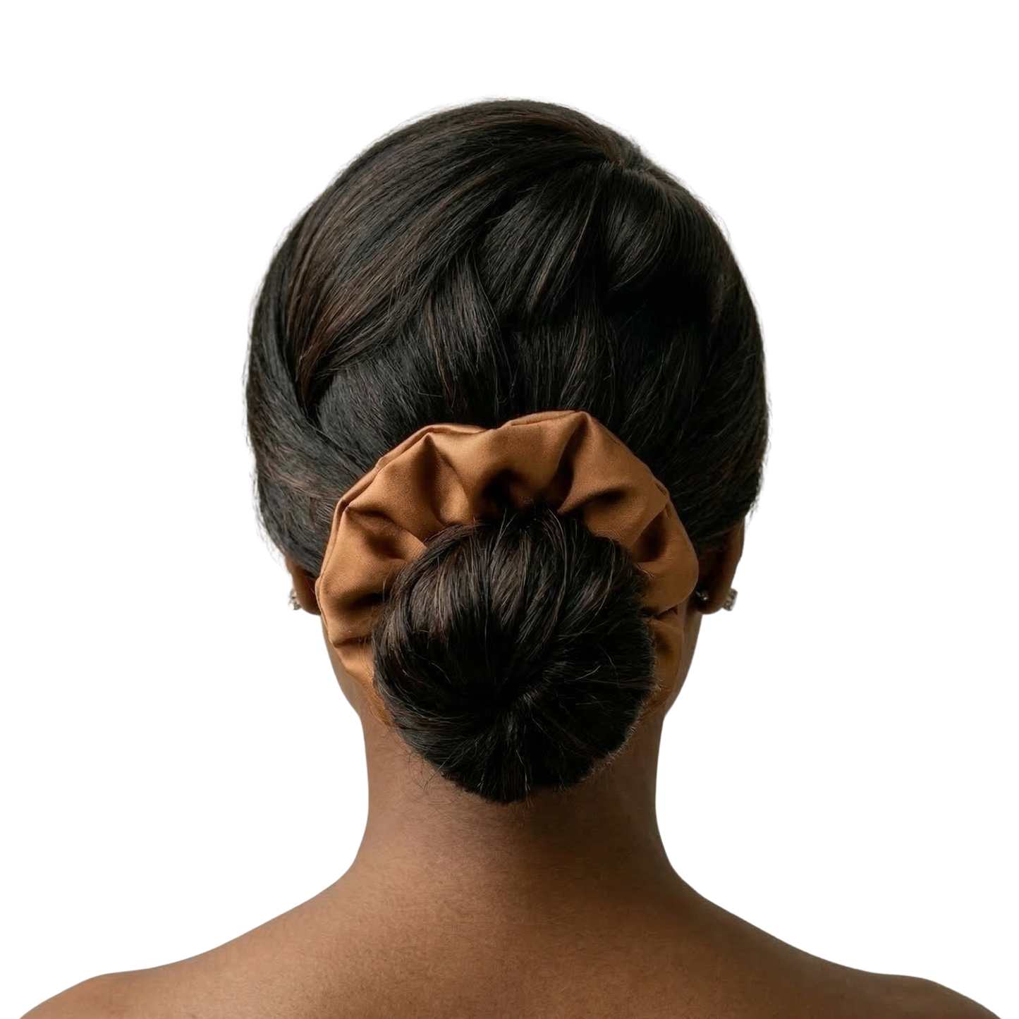 ESANDOR Luxury Satin Hair Scrunchie – Anti-Breakage & Damage-Free Hair Tie in Toffee Bronze