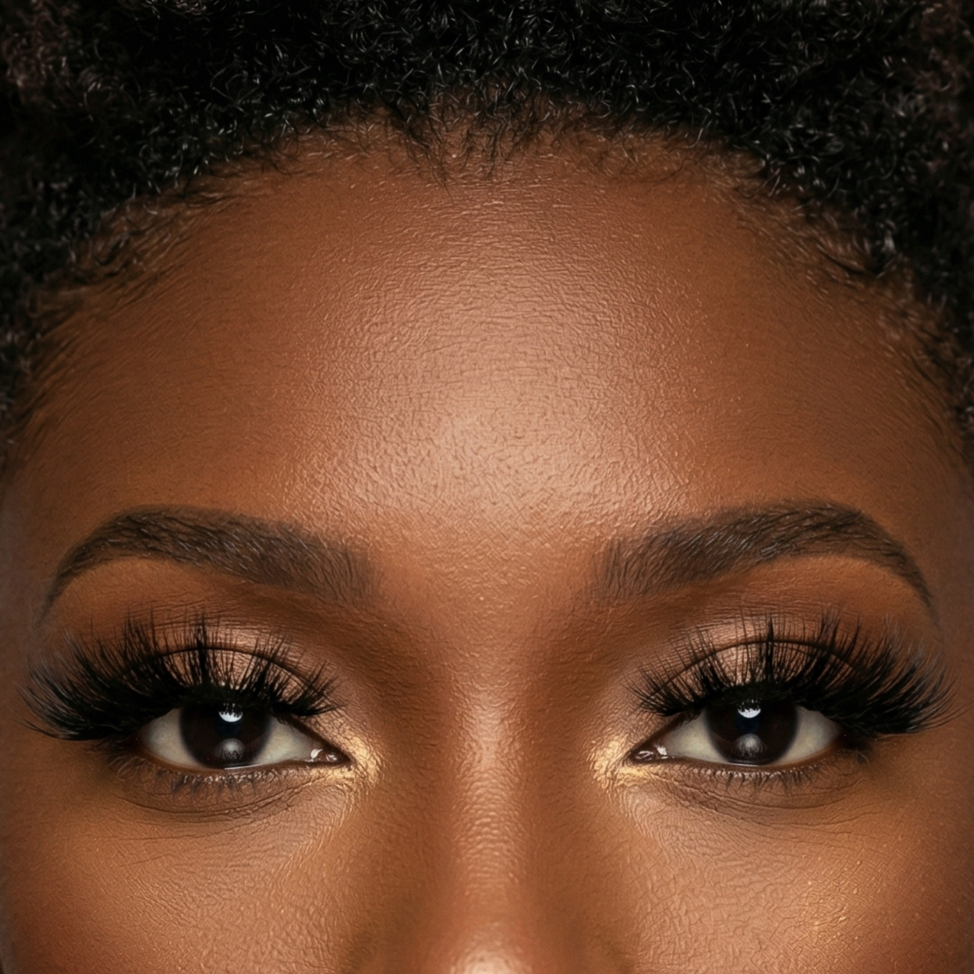 Close-up of a person's eyes with detailed makeup