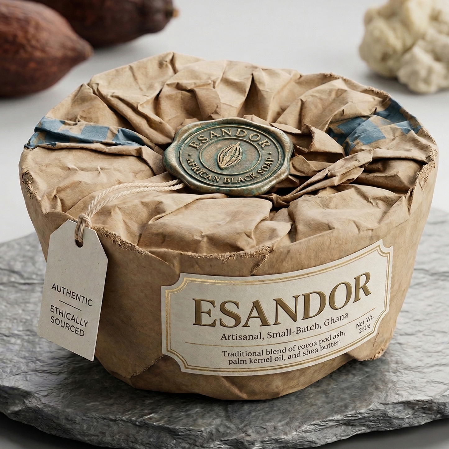 ESANDOR Raw Authentic African Black Soap | Organic & Ethical |- Exfoliates, Deep Cleanses, and Evens Tone - 320g (11.2oz)