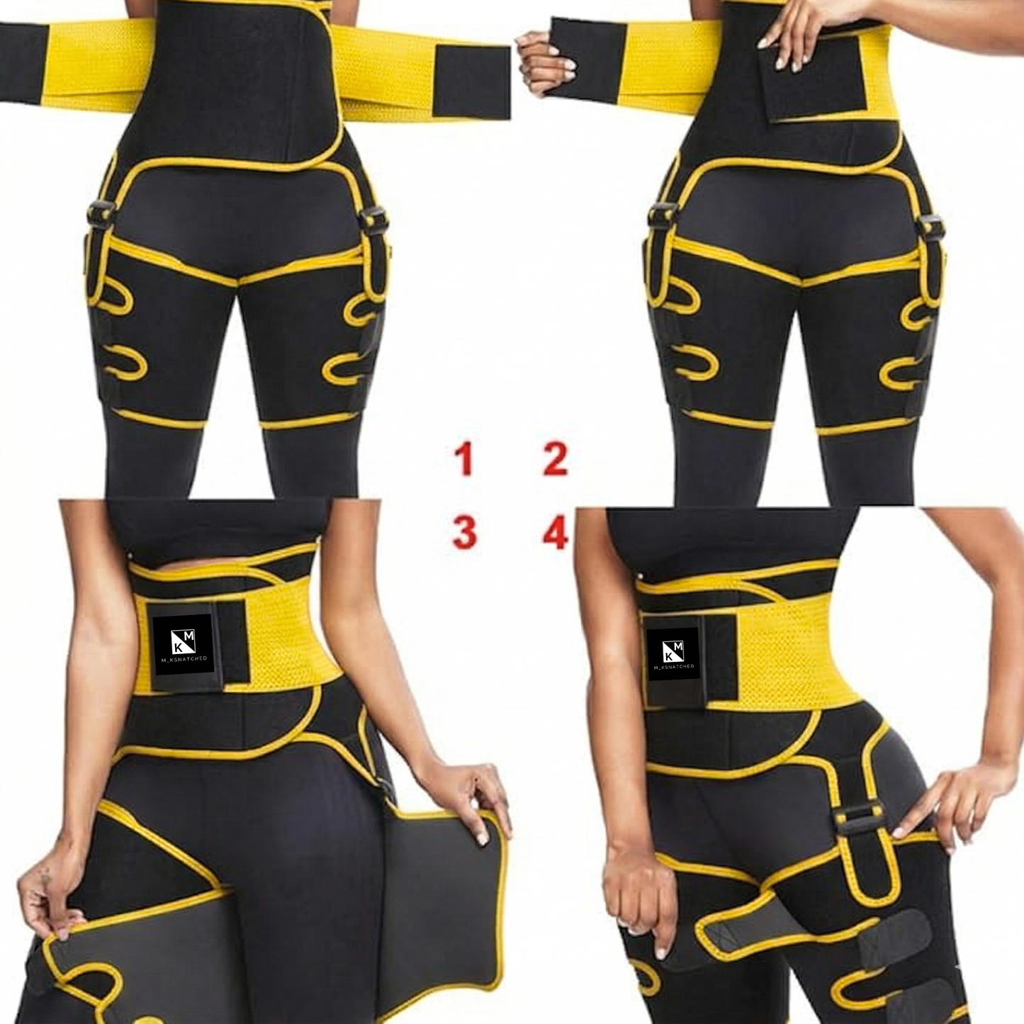 M_KSNATCHED 3-in-1 Neoprene Waist Trainer, Thigh Trimmer & Butt Lifter
