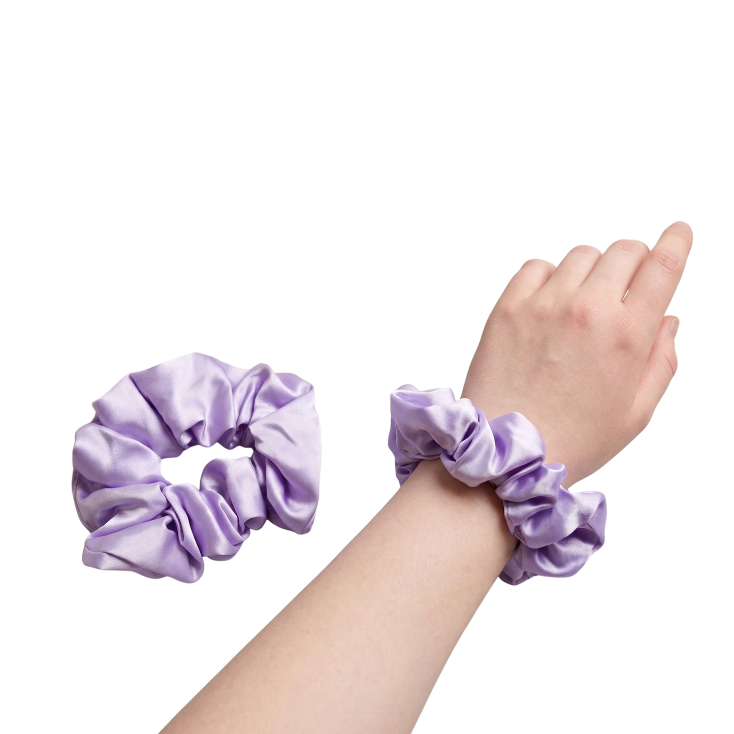 Premium ESANDOR Satin Hair Scrunchie – Gentle, Anti-Breakage Ponytail Holder – Lavender Purple