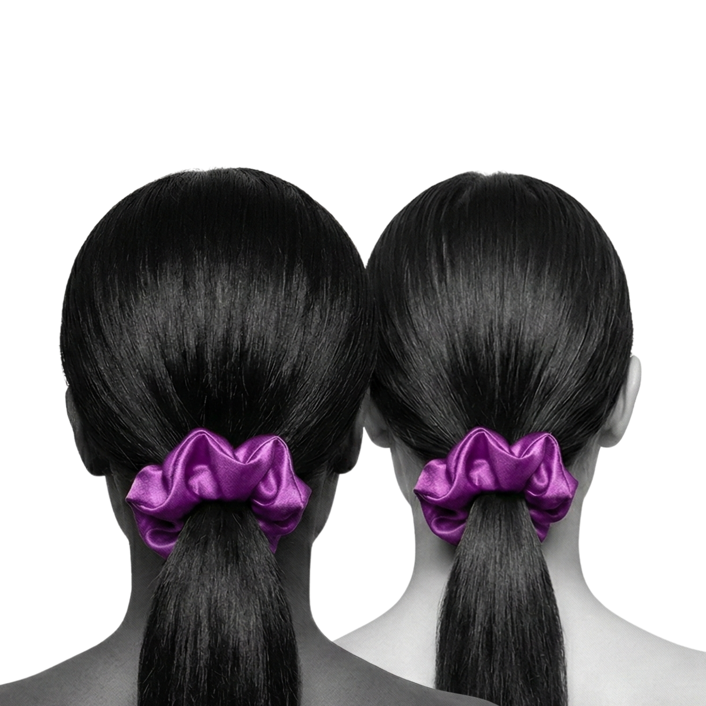 ESANDOR Signature Satin Scrunchie - Anti-Breakage Hair Tie - Royal Purple