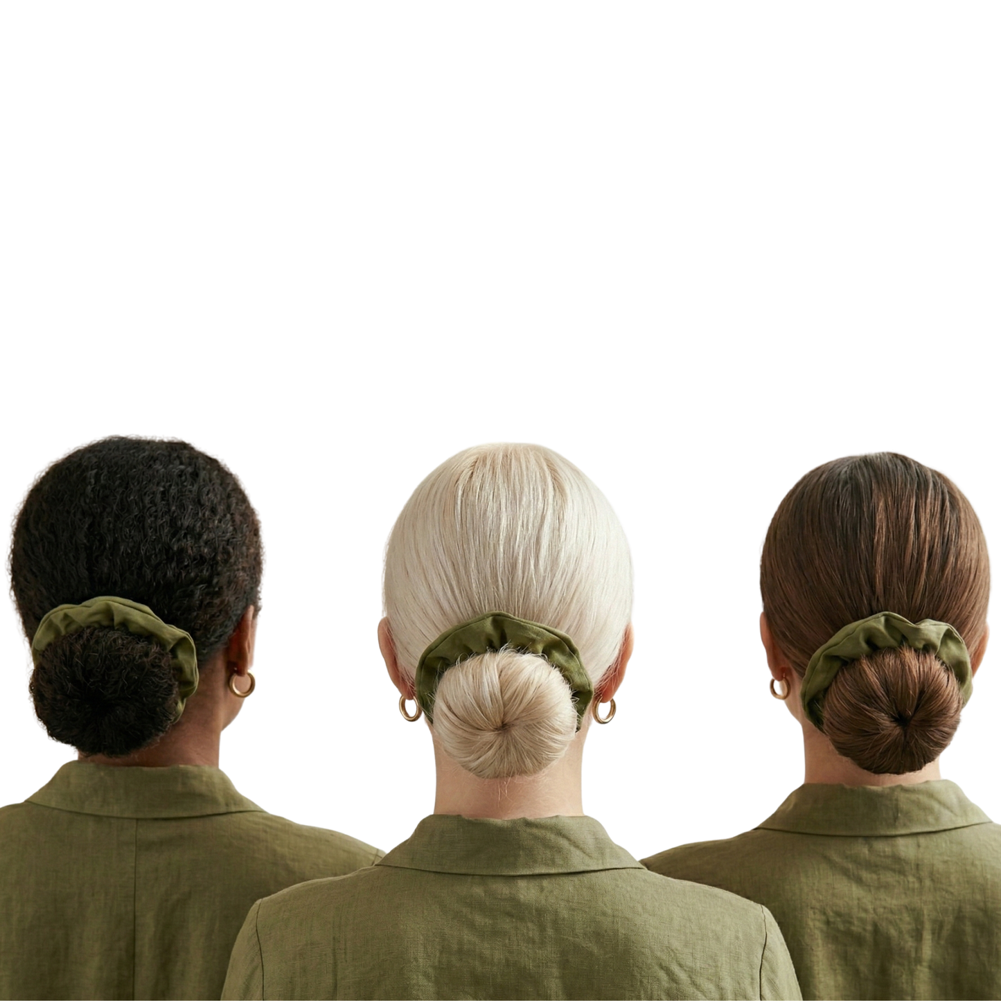 Olive Green Premium Satin Scrunchie | Hair Care by ESANDOR