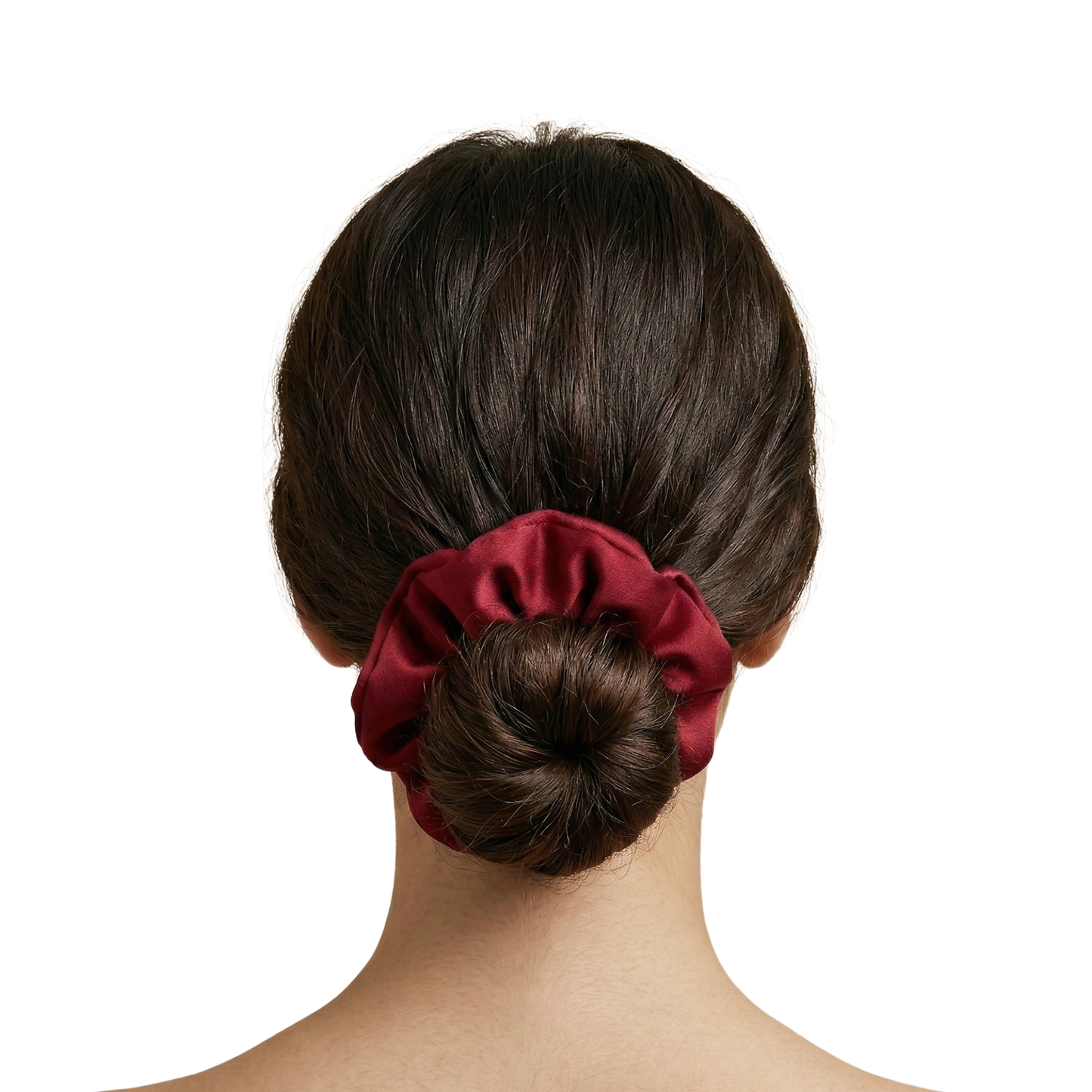 Crimson Coal Satin Silk Scrunchie - Ultra-Gentle & Luxurious Hold | ESANDOR