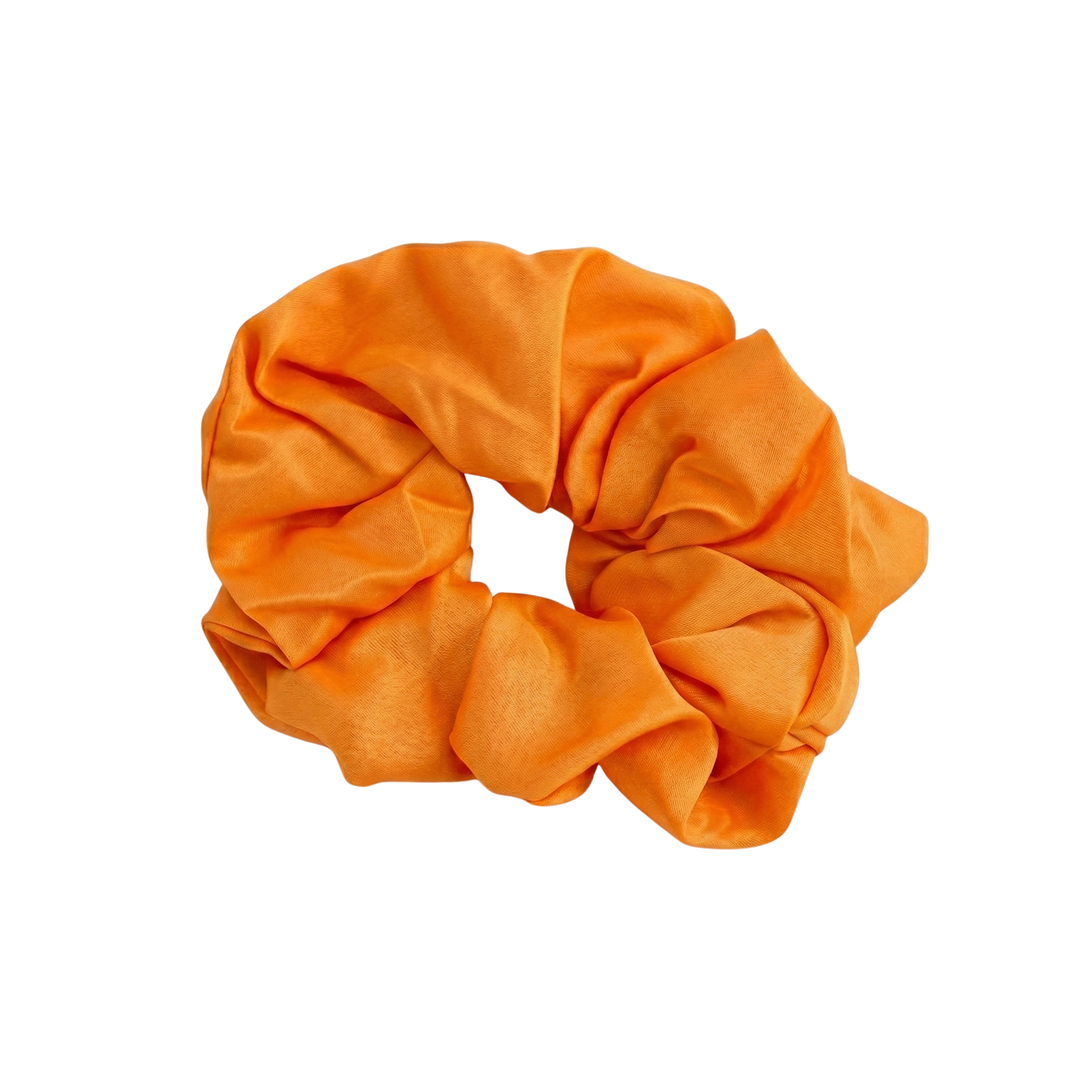 Orange scrunchie on a white background