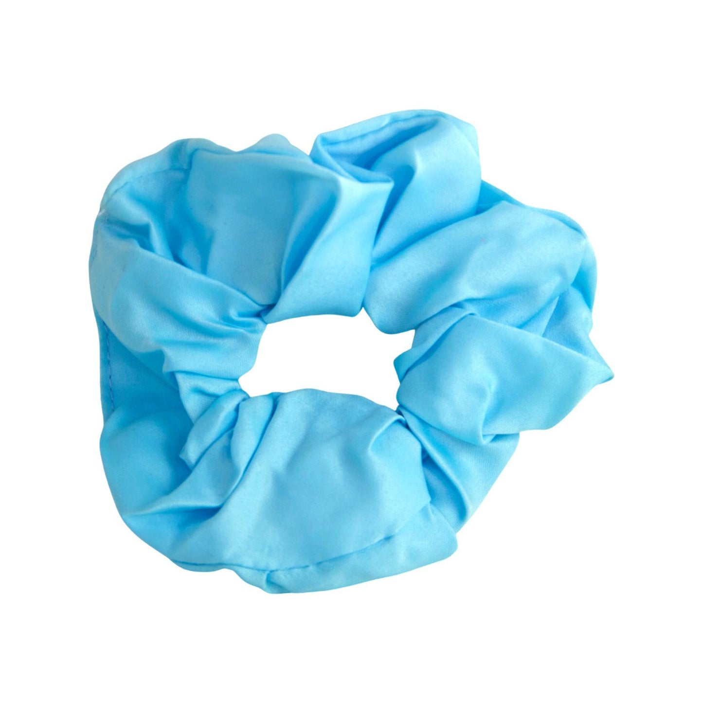 Baby Blue Satin Silk Scrunchie