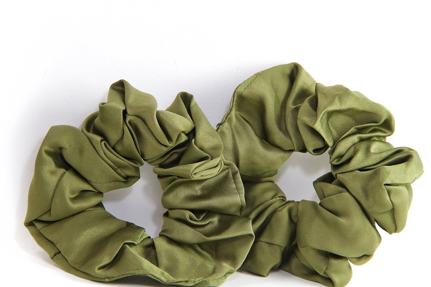 Fever Green Silk Scrunchies 3 Set