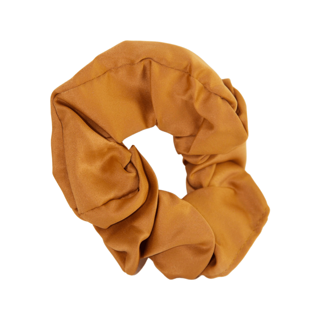 Golden Brown Satin Silk Scrunchie