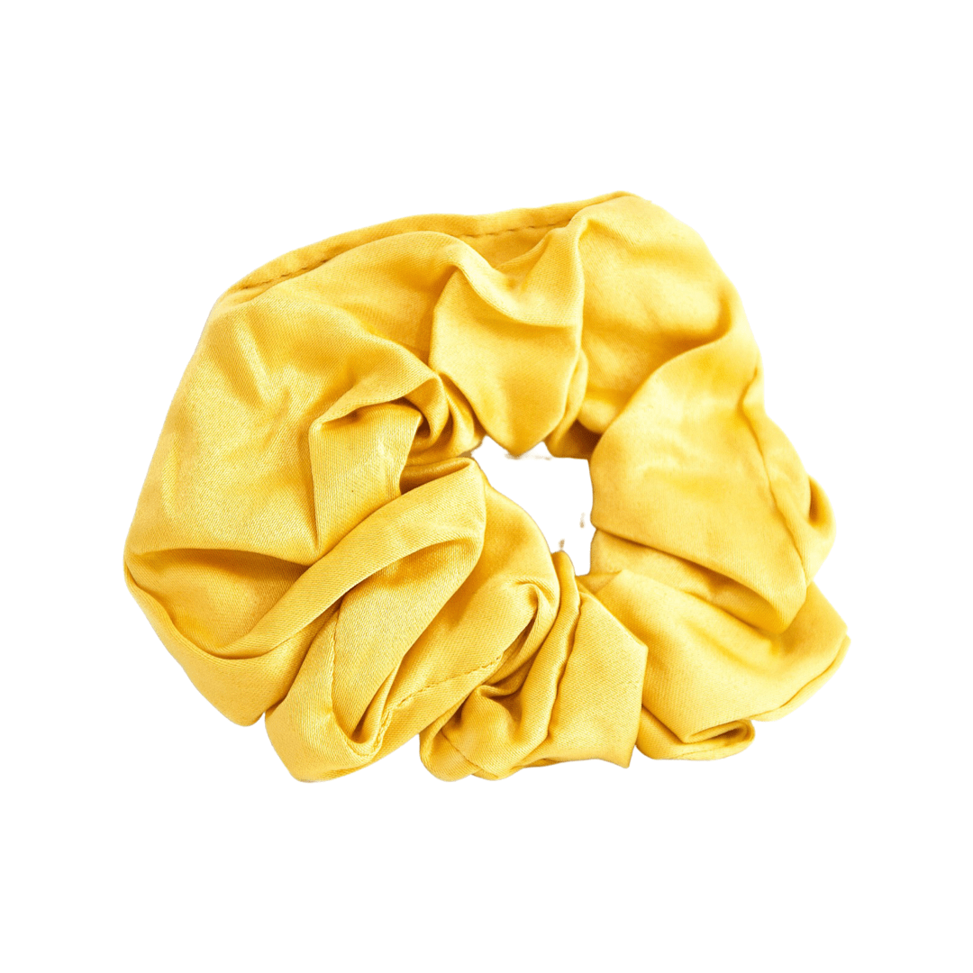 Mustard Satin Silk Scrunchie
