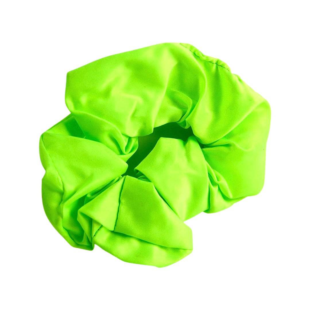 Neon Green Satin Silk Scrunchie