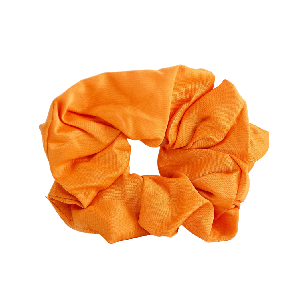 Orange Satin Silk Scrunchie