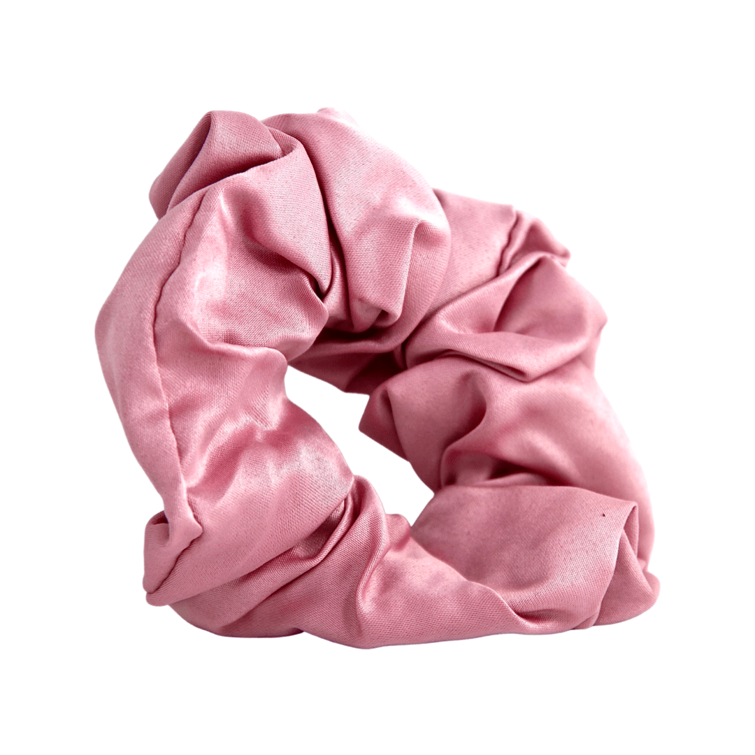 Pink Satin Silk Scrunchie