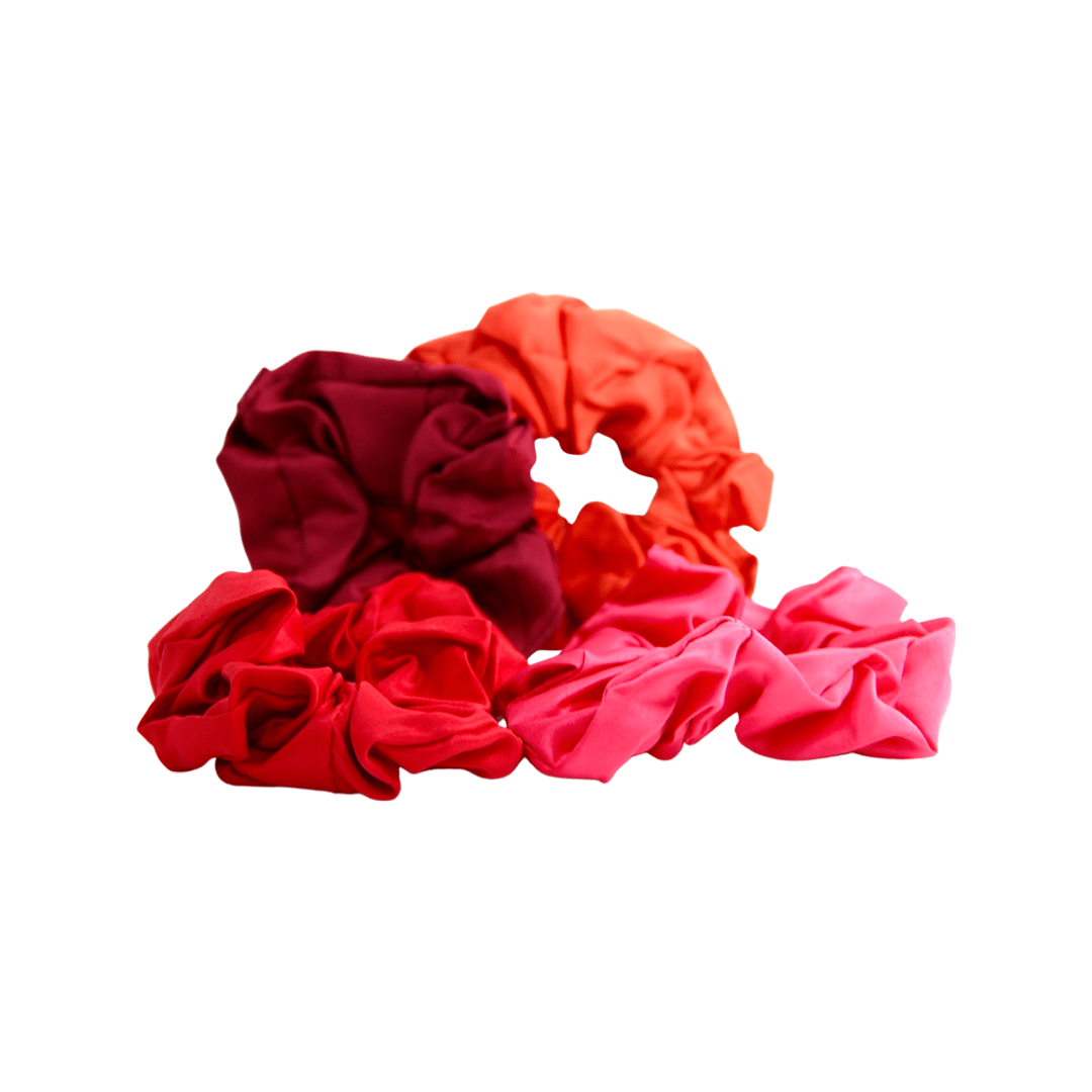 Red Rose Scrunchies 6 Set