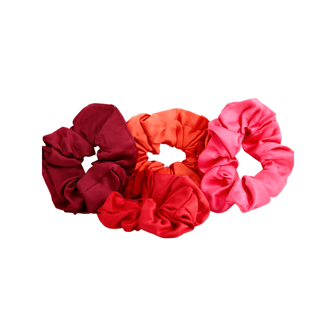 Red Rose Scrunchies 6 Set