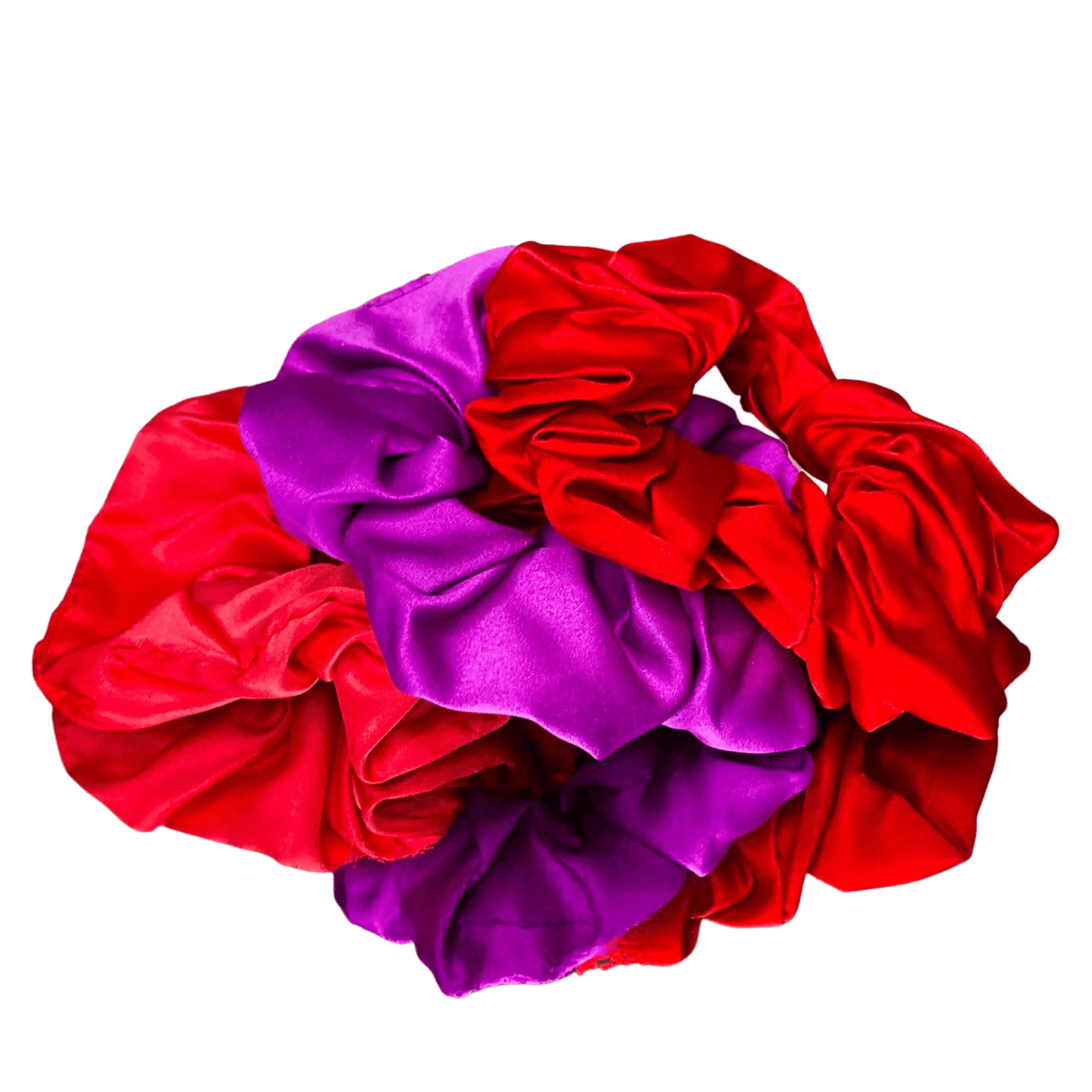 Purple Rose Silk Scrunchies 3 Set