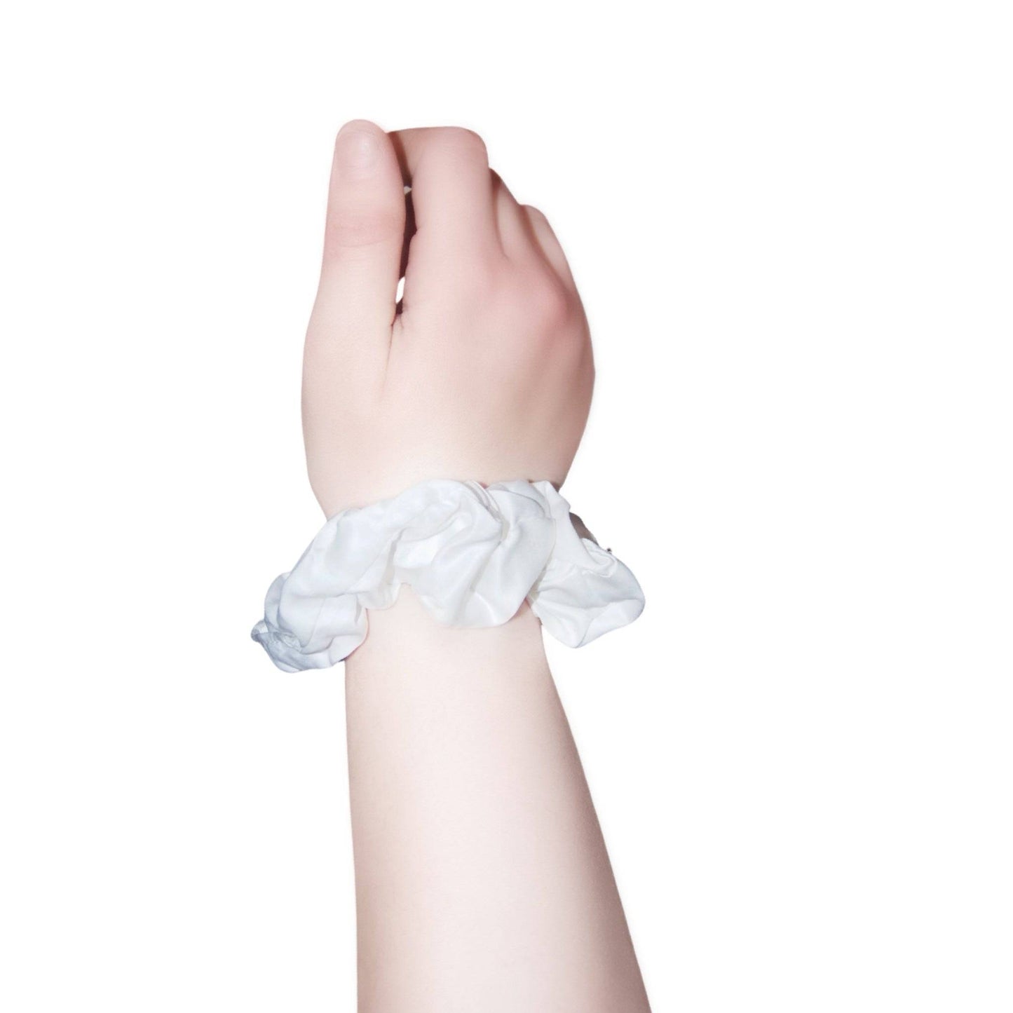 White Satin Silk Scrunchie