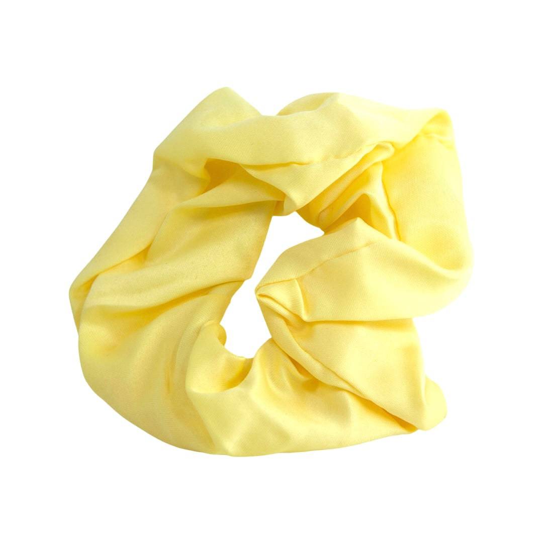 Yellow Mellow Satin Silk Scrunchie